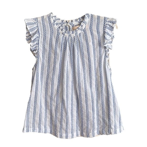 ISABELLA SINCLAIR Anthropologie Getaway Ruffle Sleeveless Top French Girl Medium - Picture 11 of 12